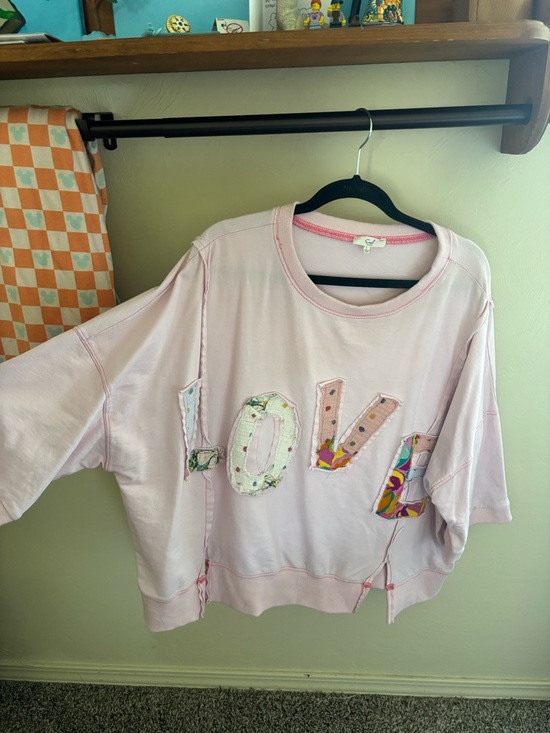 Easel Tops - Easel Pink 'LOVE' Appliqué Sweatshirt